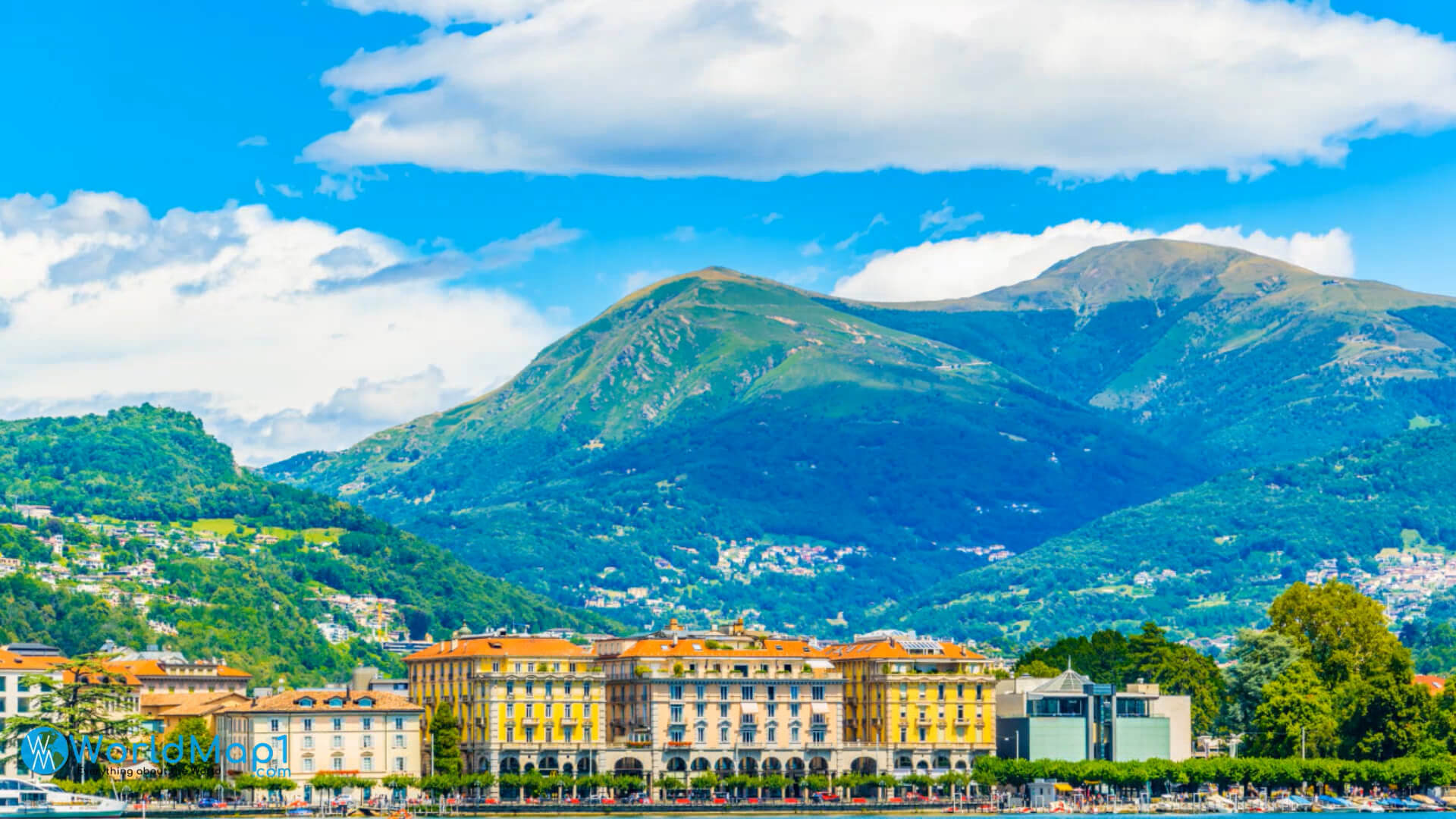 A View from Lugano Lake in Switzerland